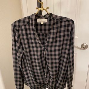 Long sleeve wrap blouse